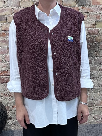 American Vintage HOKTOWN Vest Melange Burgyndy